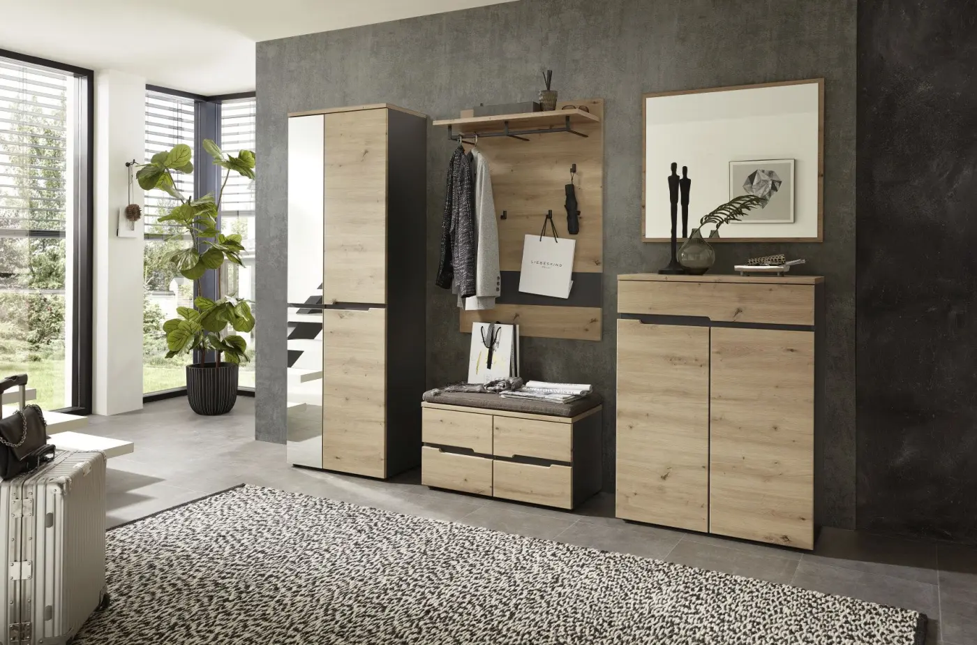 Schuhschrank Artisan Eiche MDF/Absetzung graphit - 30 A1 GH 10 MEMPHIS GARDEROBE