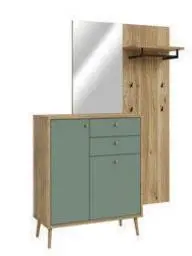 Garderobe M748 Mauvella Eiche, Salbei -  WHENUA GARDEROBE