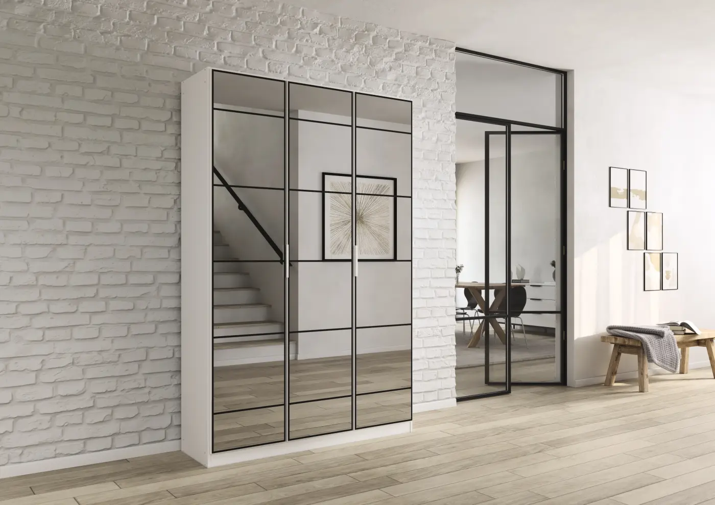 Drehtürenschrank AG967 Alpinweiß -  ACERO