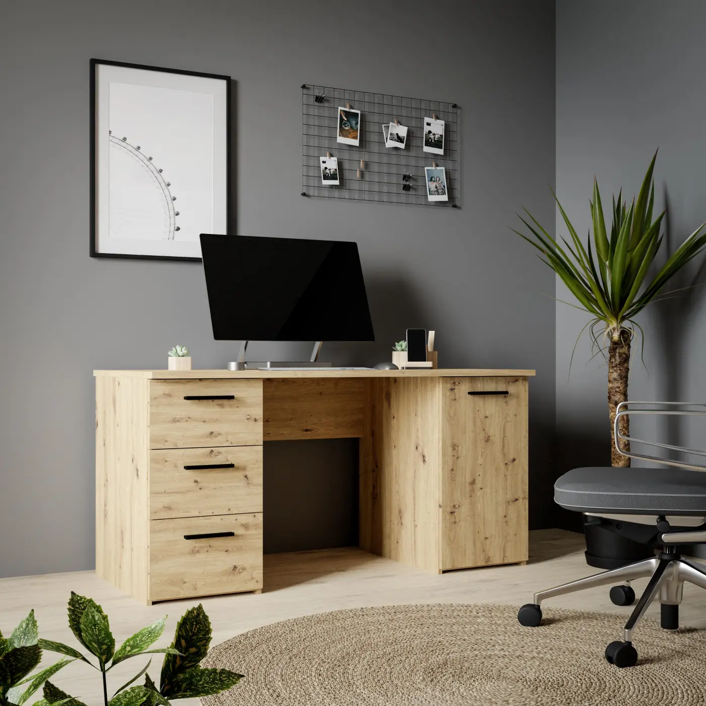 Schreibtisch D78 Artisan Eiche/Artisan Eiche -  NET 307