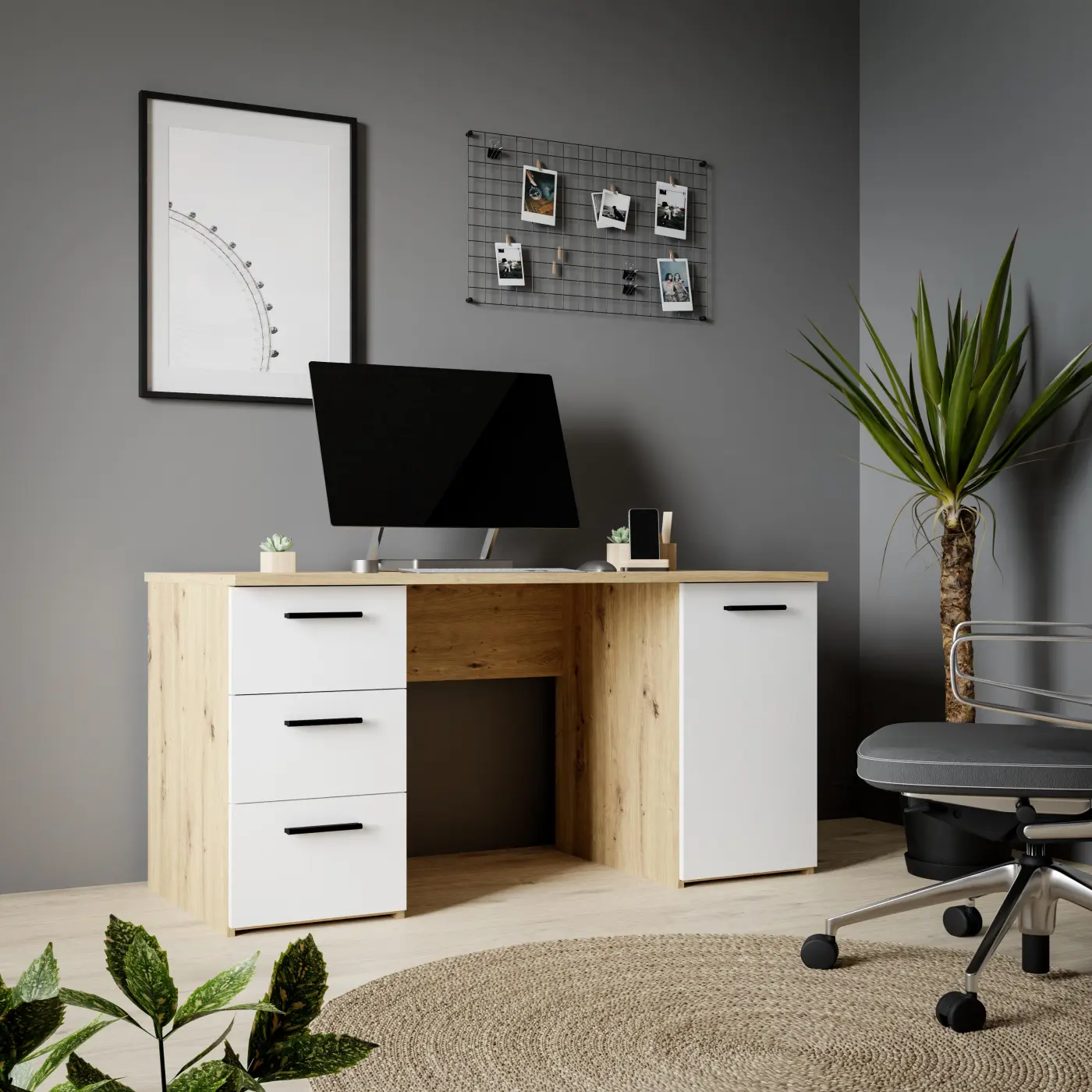 Schreibtisch C804 Artisan Eiche/Weiß -  NET 307