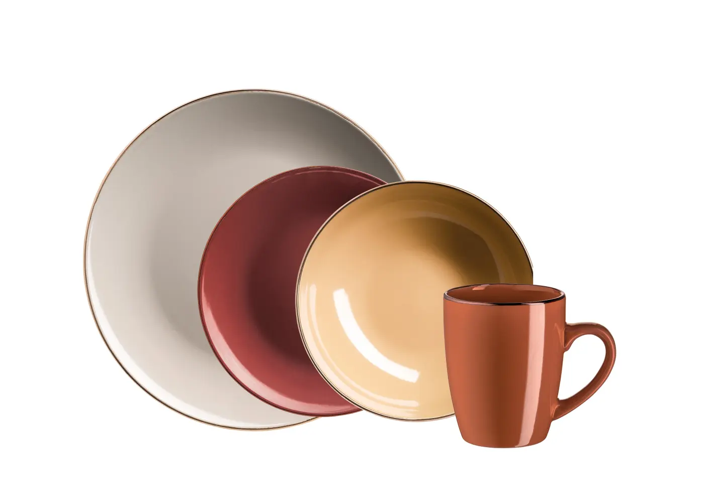 Kombiset 16-tlg. 674011 METALLIC RIM II