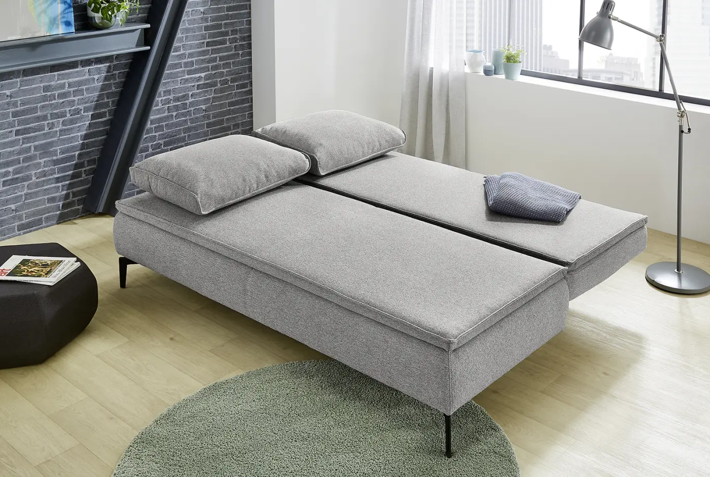 Funktionssofa 342/19 - 342/19 Hellgrau - FUNKTIONSSOFA, 203 X 93 X 100_342/19 - 342/19 HELLGRAU JONAS