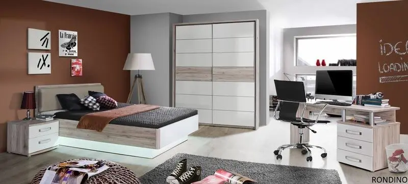 Schwebetürenschrank_T30 T30 Korpus: Sandeiche Nb. - RDNS727E1-T30 RONDINO JUGENDZIMMER