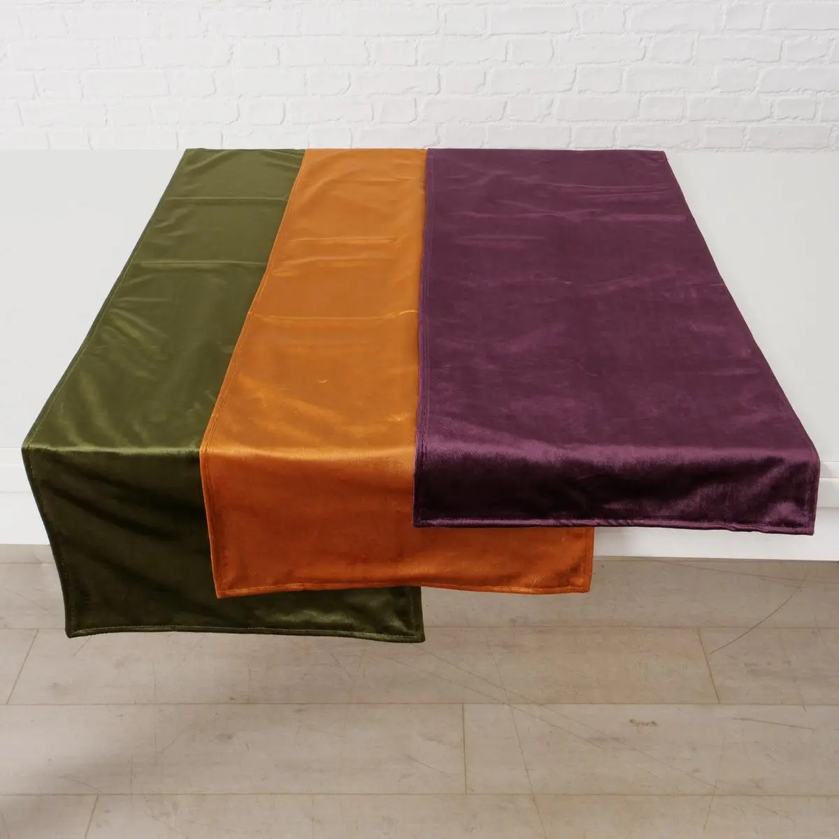 Tischläufer 428,550,680 Grün,Lila,Braun mit Patina - 2050499 DOUBLE