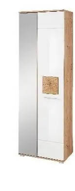 Garderobenschrank weiß Hochglanz / Hirnholz Nb. -  FUN GARDEROBE