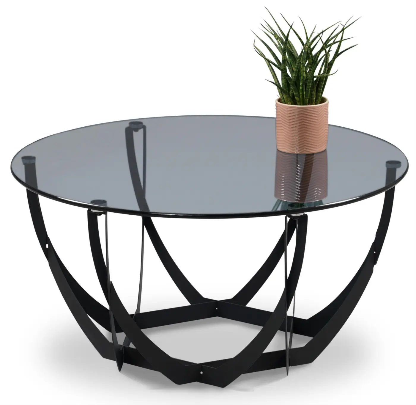 Couchtisch Tischplatte Sicherheitsglas grau -  MAYA